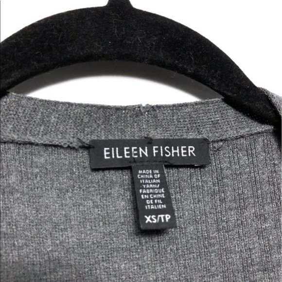 Eileen Fisher Wool Ribbed Cardigan Gray Size - XS - Picture 6 of 8